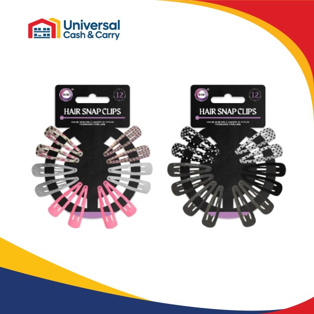 12Pk Hair Snap Clips