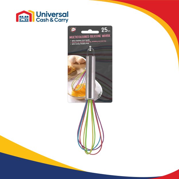 25cm Multicoloured Silicone Whisk