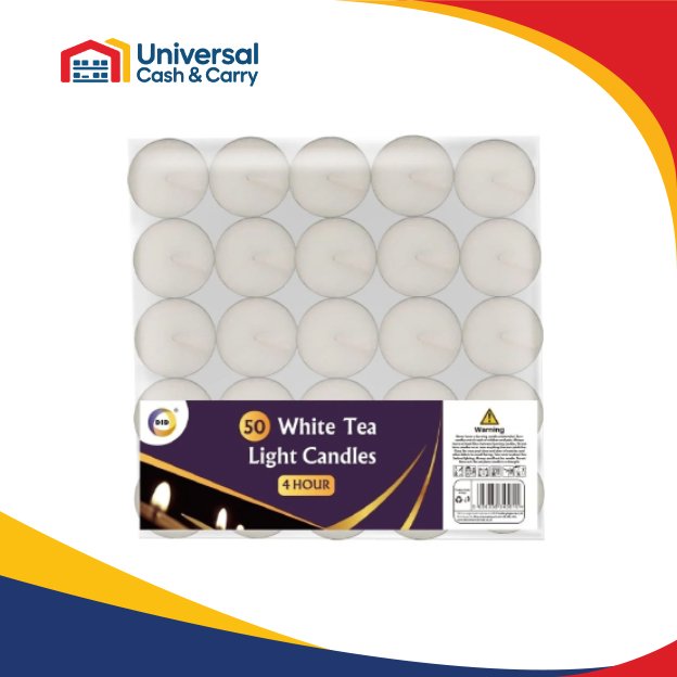 50 White Tea Light Candles