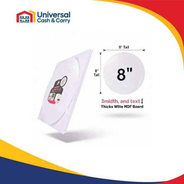 8" Round White Cake Board & Tall Box - Image 2