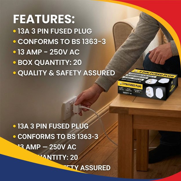 13A 3 Pin Fused Plug - Image 2