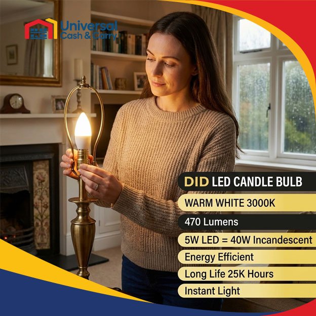 Warm White Led Candle Bulb 5W C37/E27 - Image 2