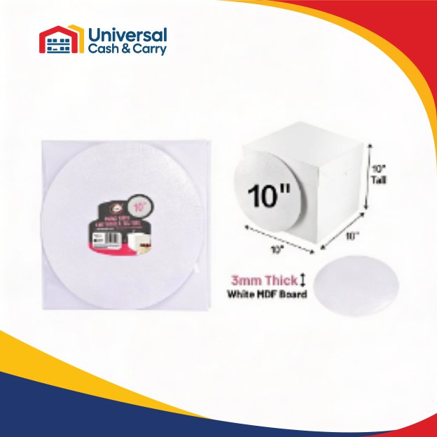 10" Round White Cake Board & Tall Box - Image 2