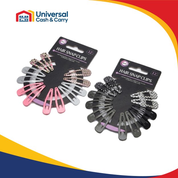 12Pk Hair Snap Clips - Image 2