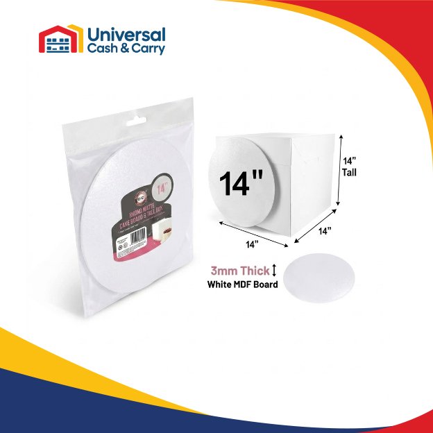 14" Round White Cake Board & Tall Box - Image 2