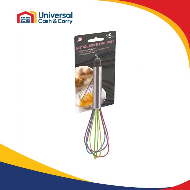 25cm Multicoloured Silicone Whisk - Image 2