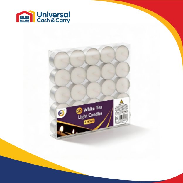 50 White Tea Light Candles - Image 2