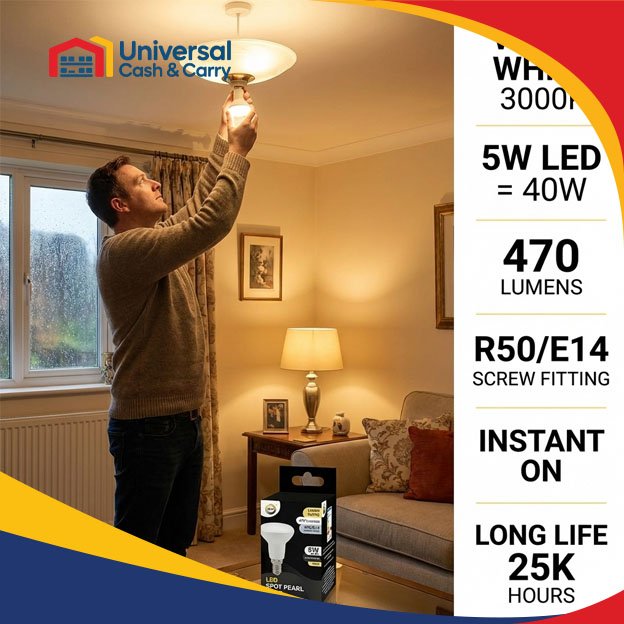 Warm White Led Spot Pearl Bulb 5W R50/E14 - Image 3