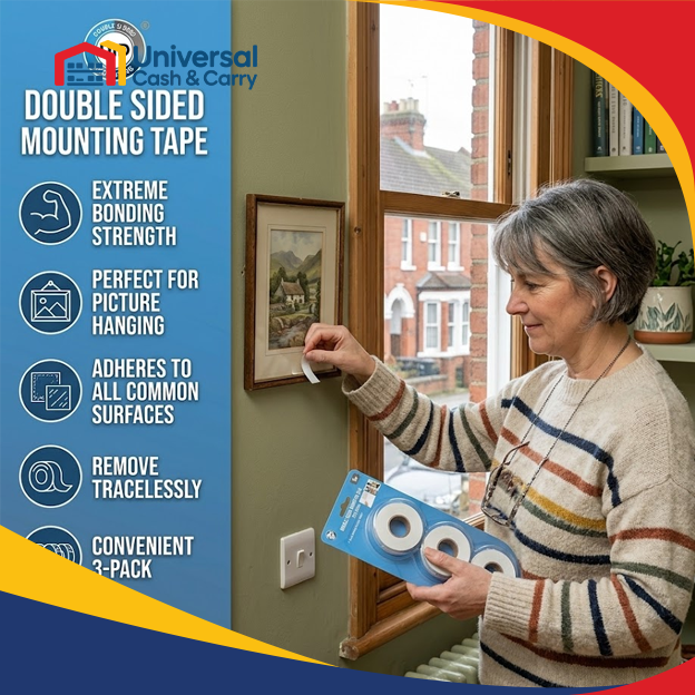 3 x 2m x 18mm Double Sided Mounting Tape - Image 3