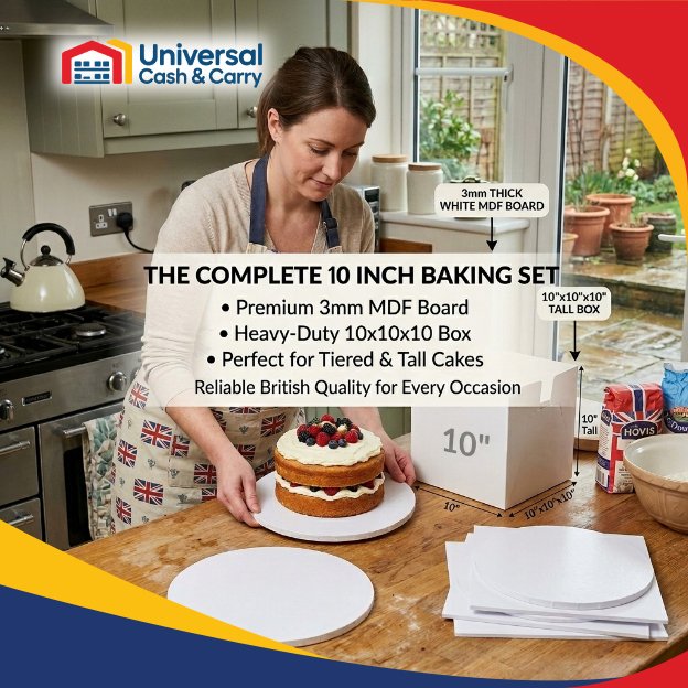 10" Round White Cake Board & Tall Box - Image 3