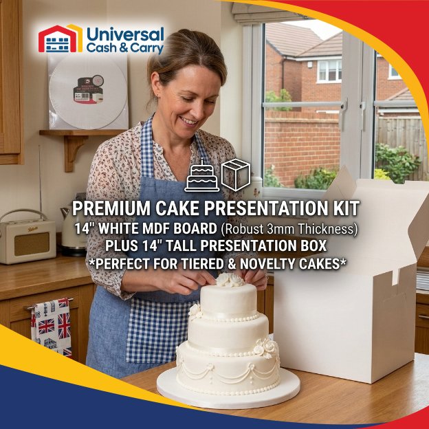 14" Round White Cake Board & Tall Box - Image 3