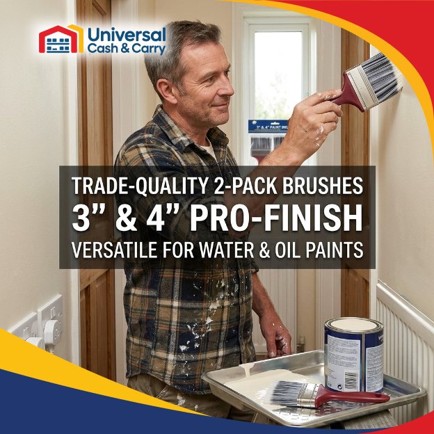2pc 3" & 4" Paint Brush - Image 3