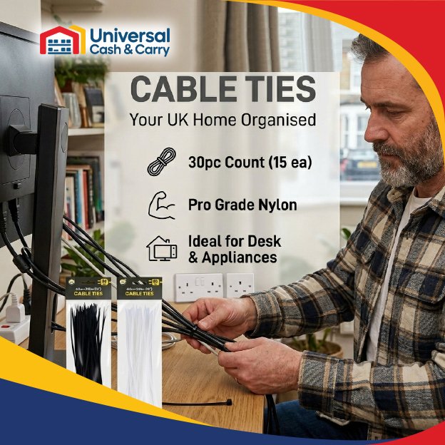 30Pk 380mm x 4.8mm Cable Ties - Image 3