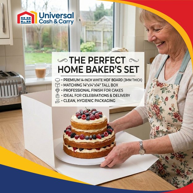 14" Round White Cake Board & Tall Box - Image 4