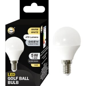 Warm White Led Golf Ball Bulb 5W G45/E14
