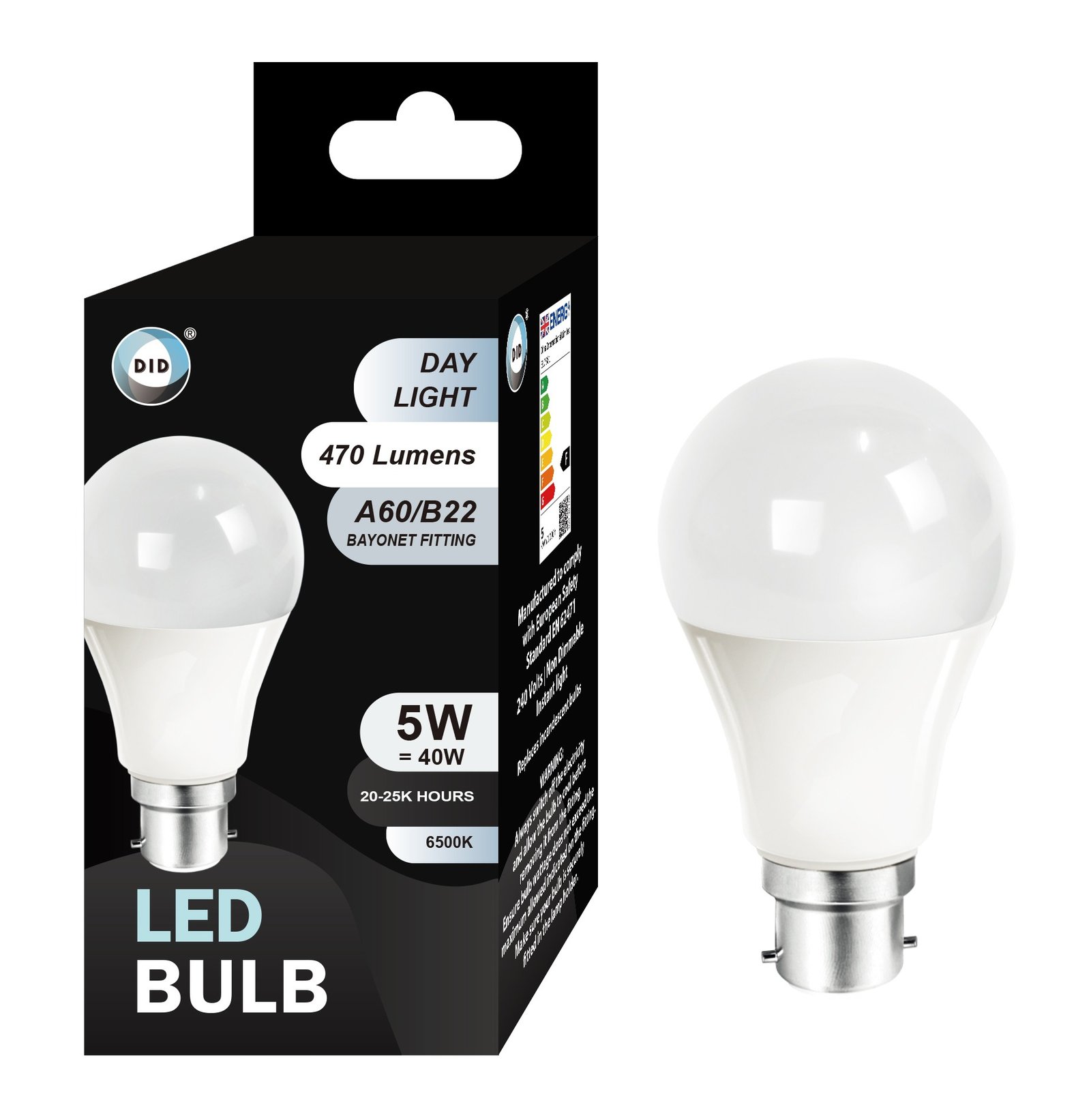 Day Light Led Bulb 5W A60/B22