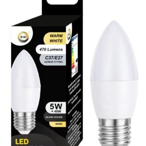 Warm White Led Candle Bulb 5W C37/E27