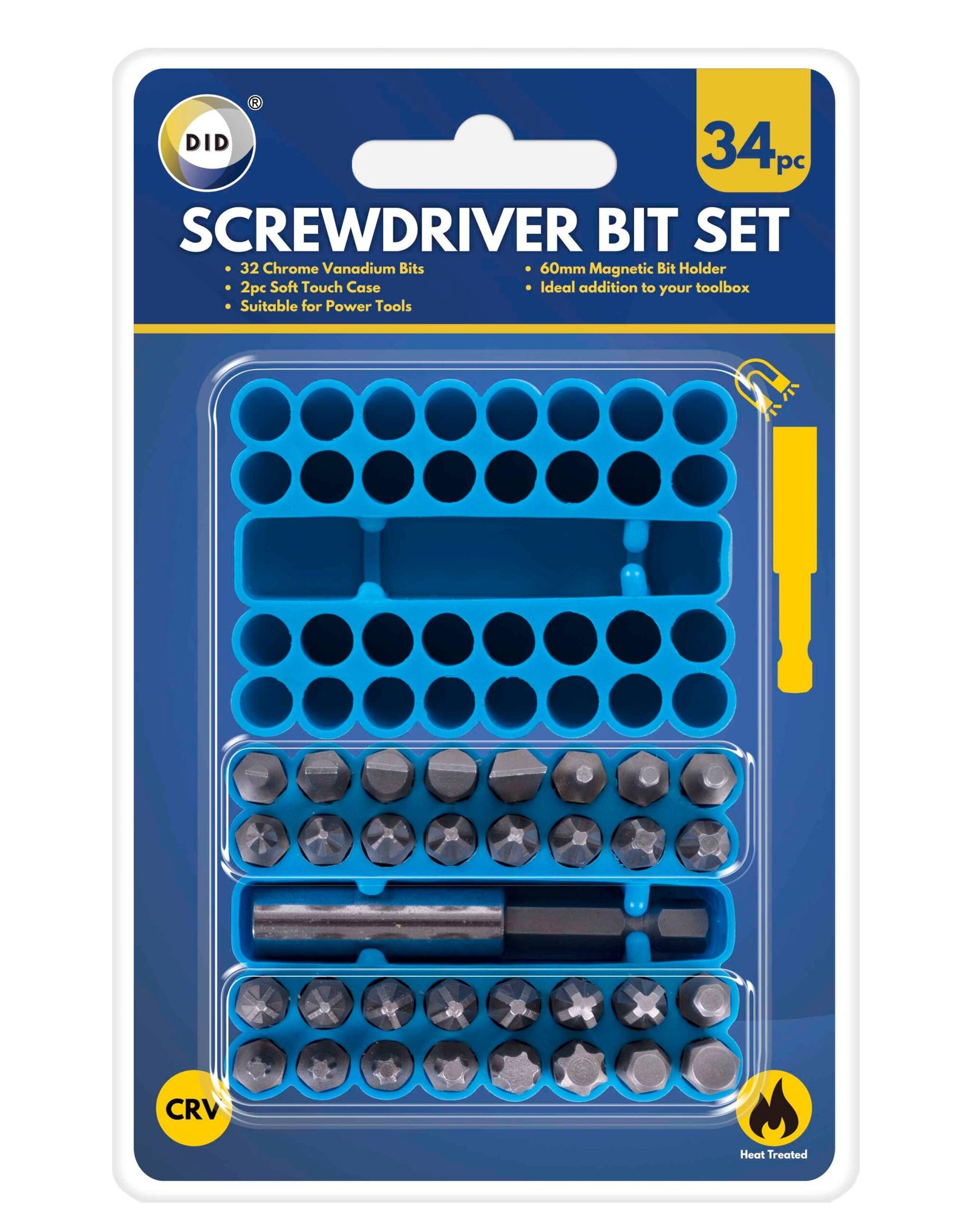 34pc Crv Screwdriver Bit Set