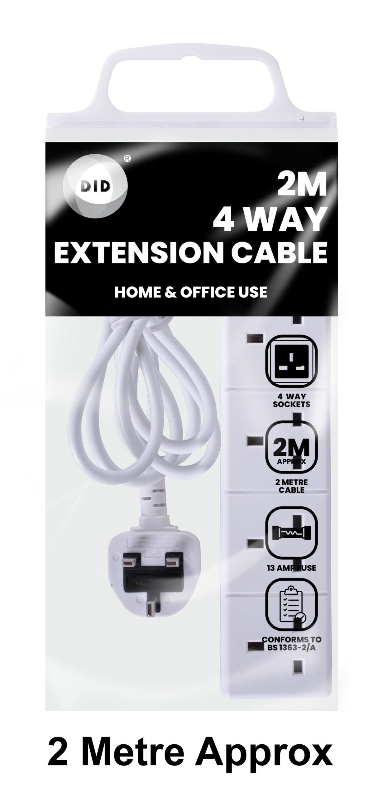2m 4 Way Extension Cable