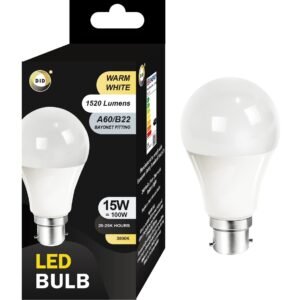 Warm White Led Bulb 15W A60/B22