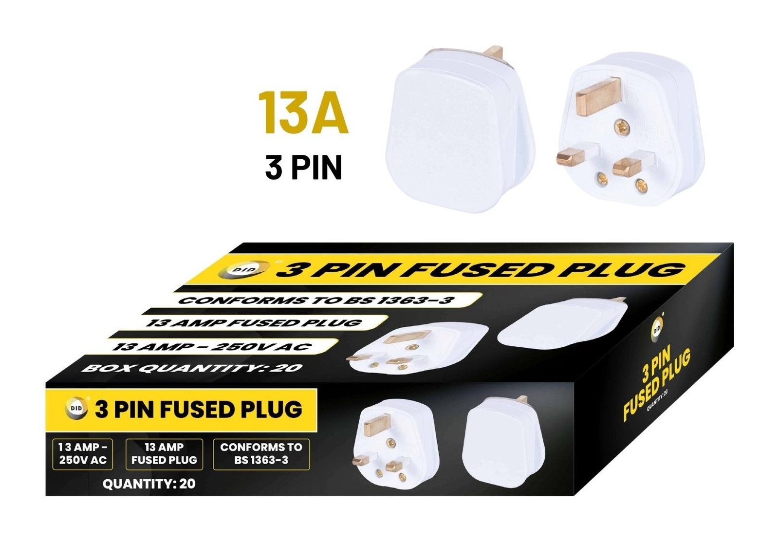 13A 3 Pin Fused Plug