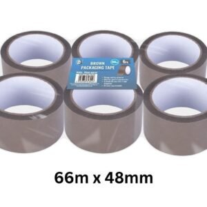 6pc 66m x 48mm Brown Packaging Tape