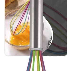 25cm Multicoloured Silicone Whisk