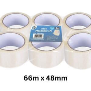 6pc 66m x 48mm Clear Packaging Tape