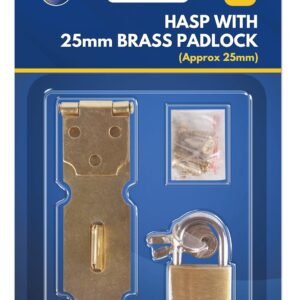 3" Hasp with 25mm Brass Padlock