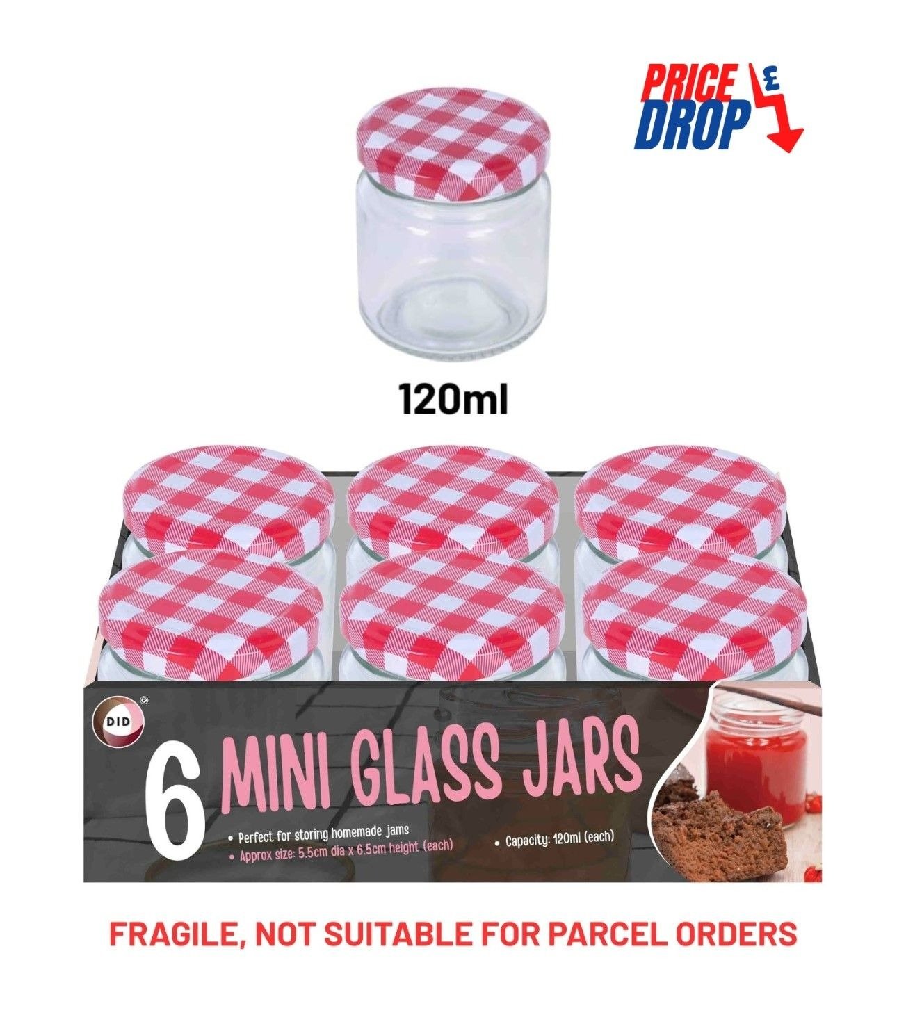 6pc 120ml Mini Glass Jars
