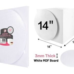 14" Round White Cake Board & Tall Box